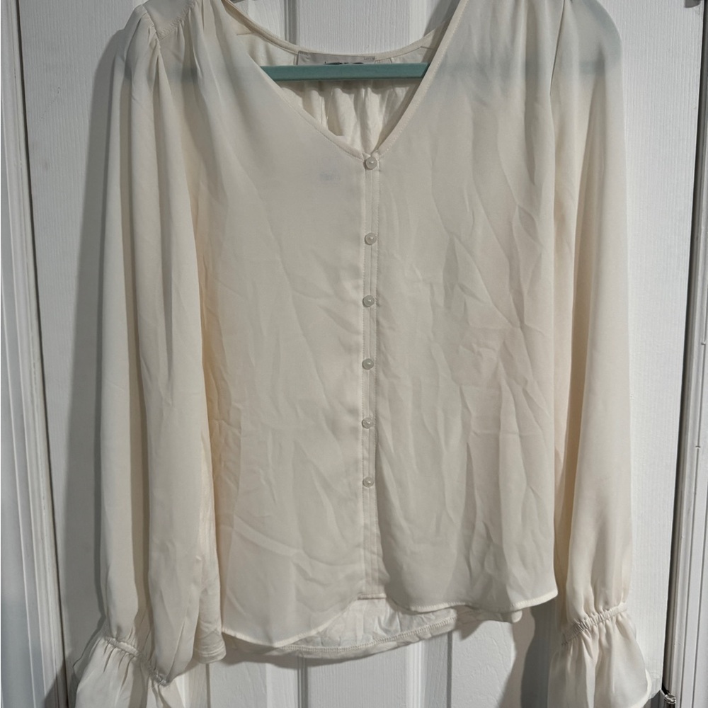 Loft Elegant Cream Blouse NWT
